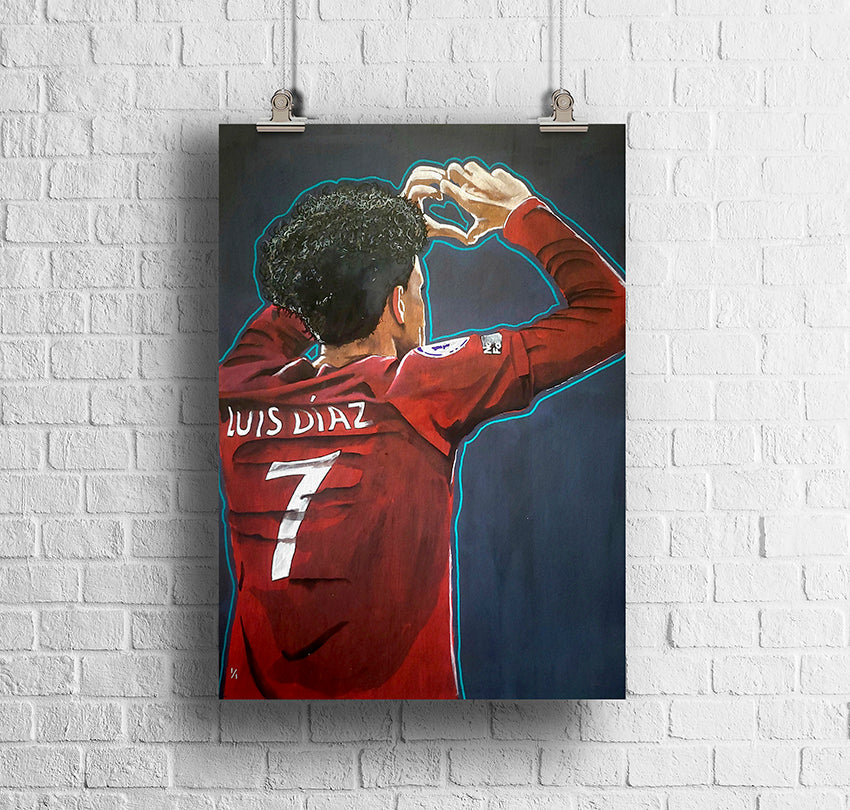 Pre Order Signed Luis Diaz A3 Dibond Metal Print