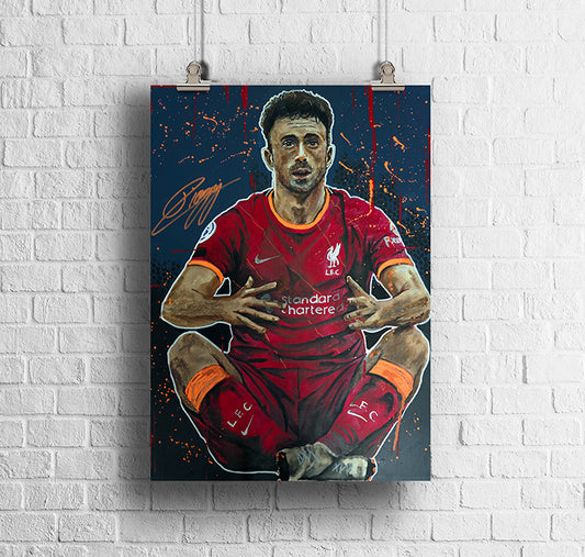 ORIGINAL DIOGO JOTA ART PRINT WITH PRINTED SIGNATURE