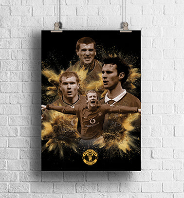 MANCHESTER UTD LEGENDS MONTAGE PRINT