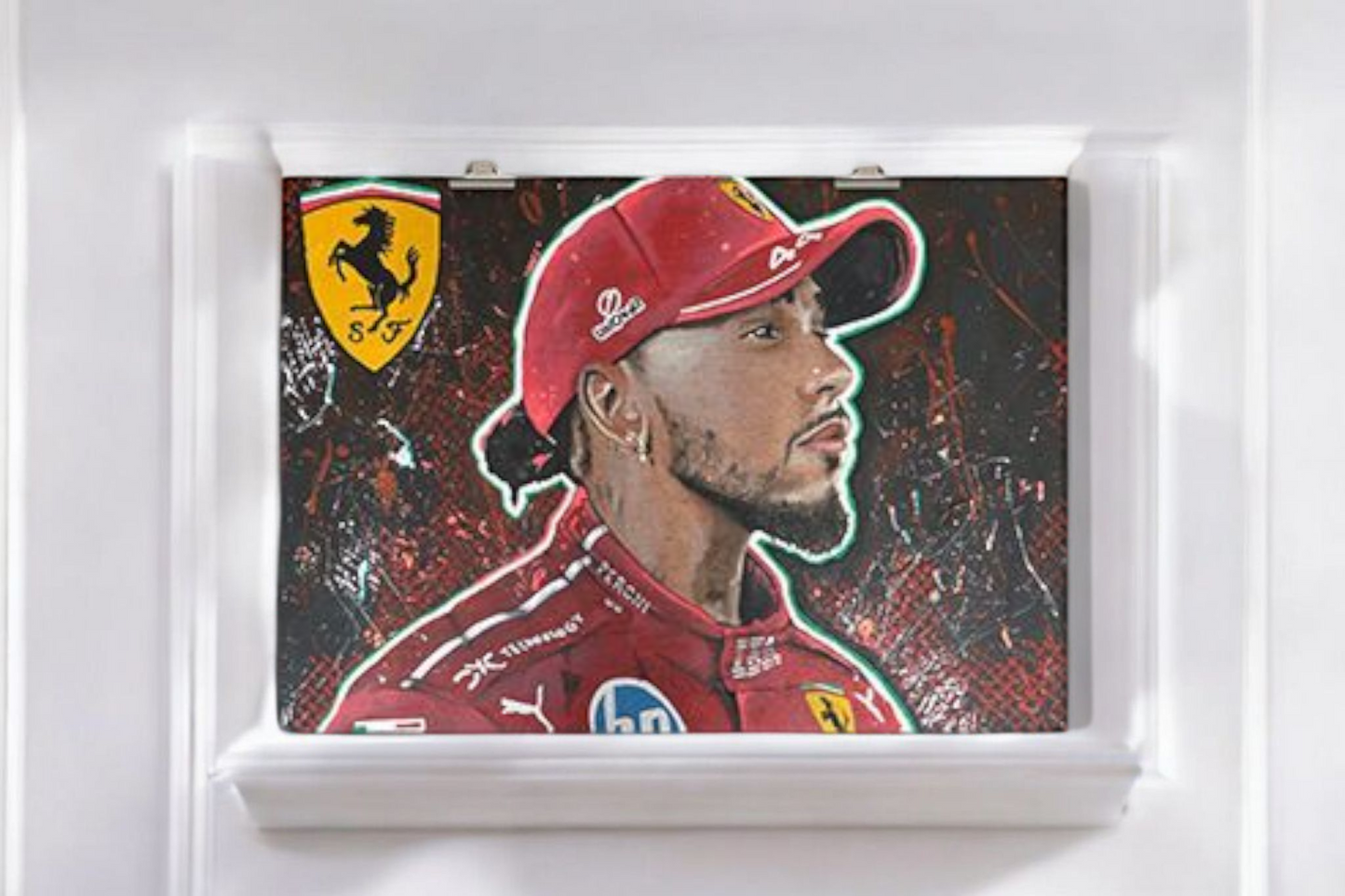 LEWIS HAMILTON FERRARI PRINT