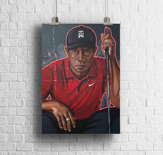 ORIGINAL TIGER WOODS ART PRINT